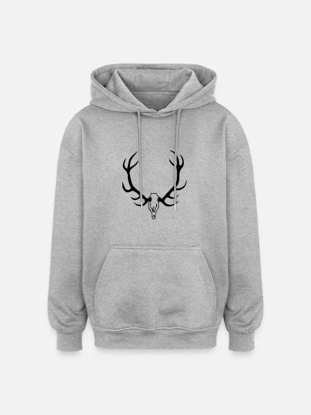 fellforst_geweih - Oversized Unisex Hoodie - Grau meliert