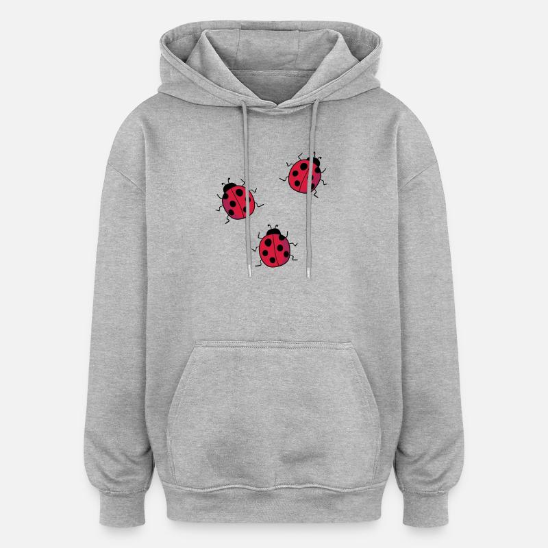 coccinelle - Sweat à capuche oversize unisexe - gris chiné