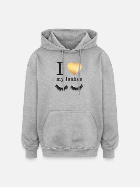I love my Lashes - Oversized Unisex Hoodie - heather grey