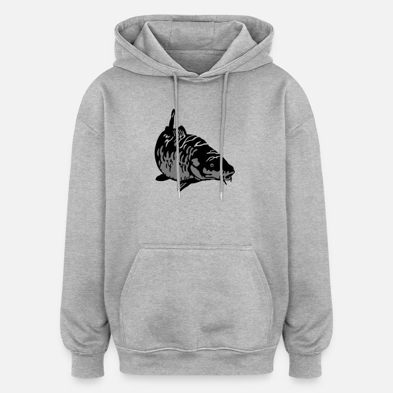 Carp - Sweat à capuche oversize unisexe - gris chiné