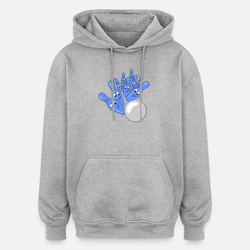 bowling - Sweat à capuche oversize unisexe - gris chiné