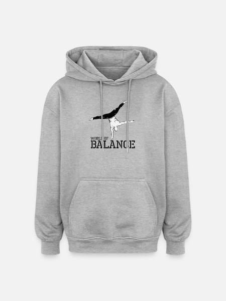 hand balance handstand calisthenics sport athlete - Oversized Unisex Hoodie - heather grey