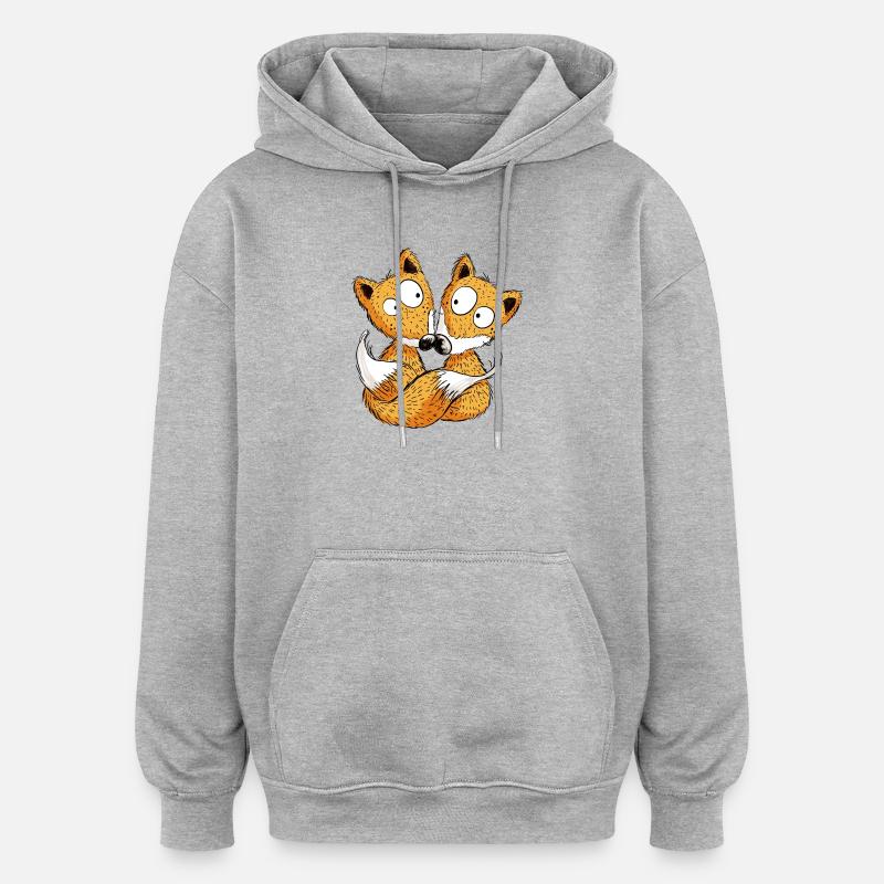Fuchs Partner - Füchse - Team - Freundschaft - Oversized Unisex Hoodie - Grau meliert