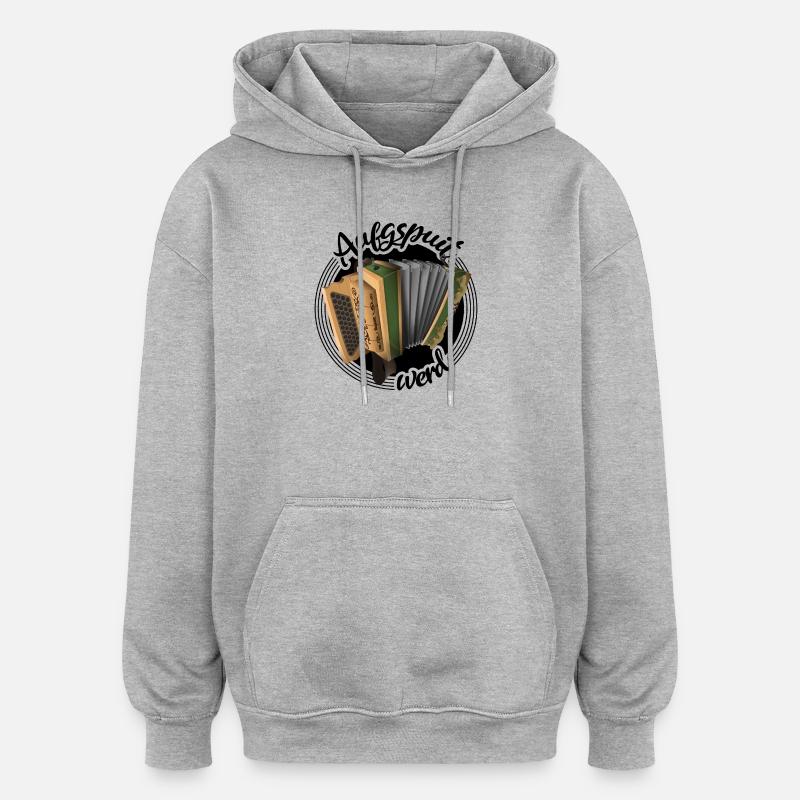 Harmonika - Aufgspuit werd | ZiachON! - Oversized Unisex Hoodie - Grau meliert