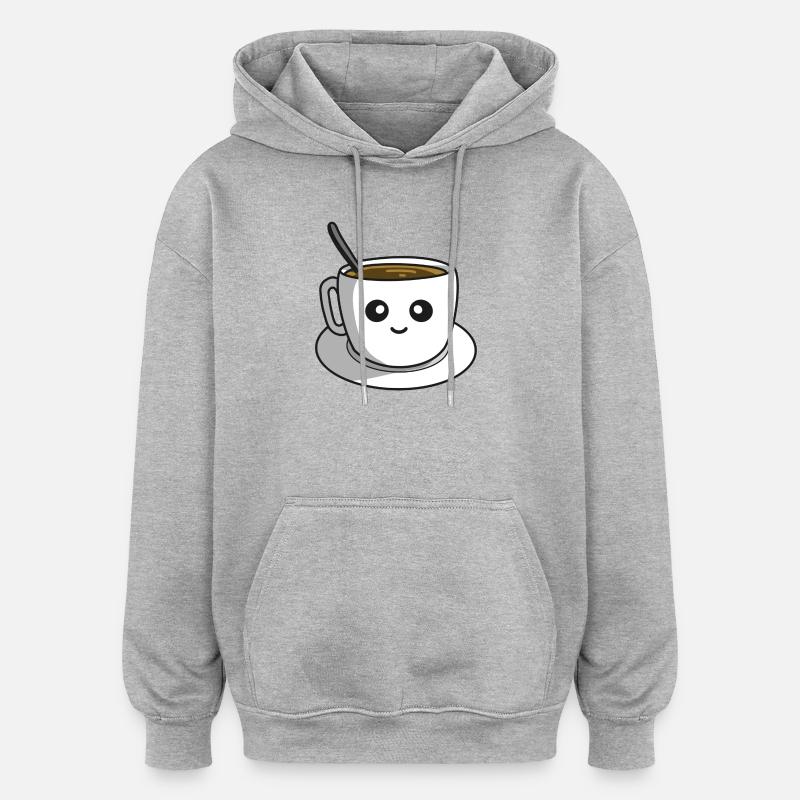 Kaffeepause - Oversized Unisex Hoodie - Grau meliert