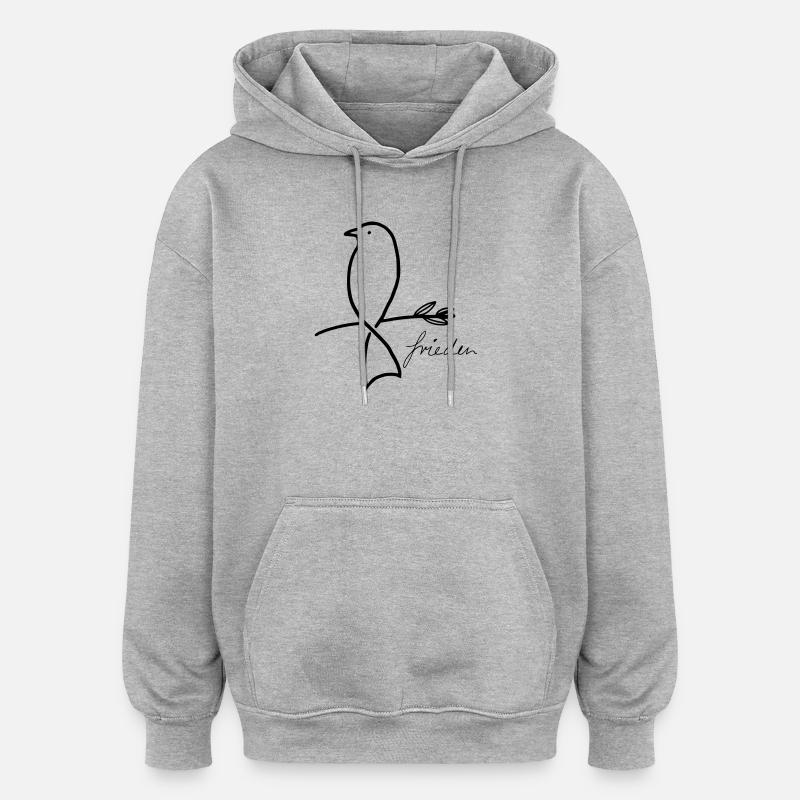Paix - Sweat à capuche oversize unisexe - gris chiné