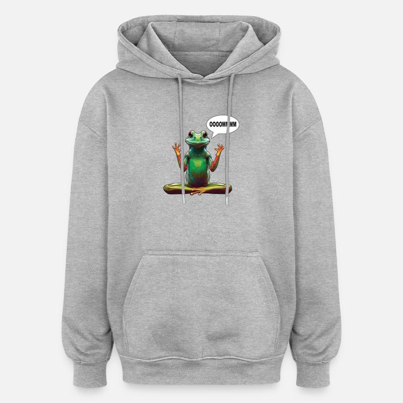 Grenouille de yoga - Sweat à capuche oversize unisexe - gris chiné