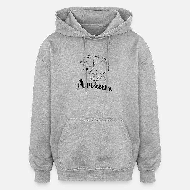 Mouton Amrum - Sweat à capuche oversize unisexe - gris chiné