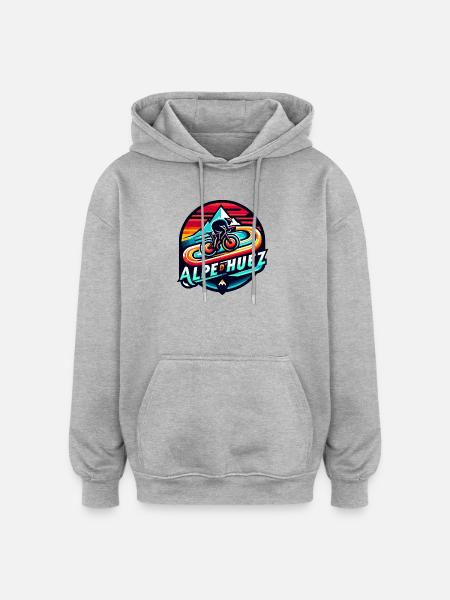 Alpe d'Huez for cycling enthusiasts - Oversized Unisex Hoodie - heather grey
