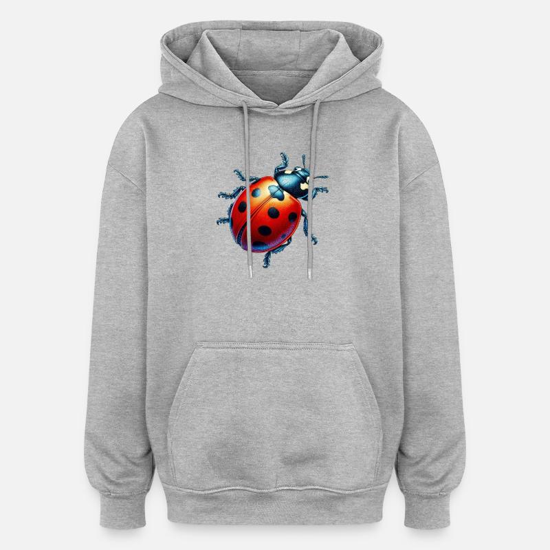 Coccinelle - Sweat à capuche oversize unisexe - gris chiné