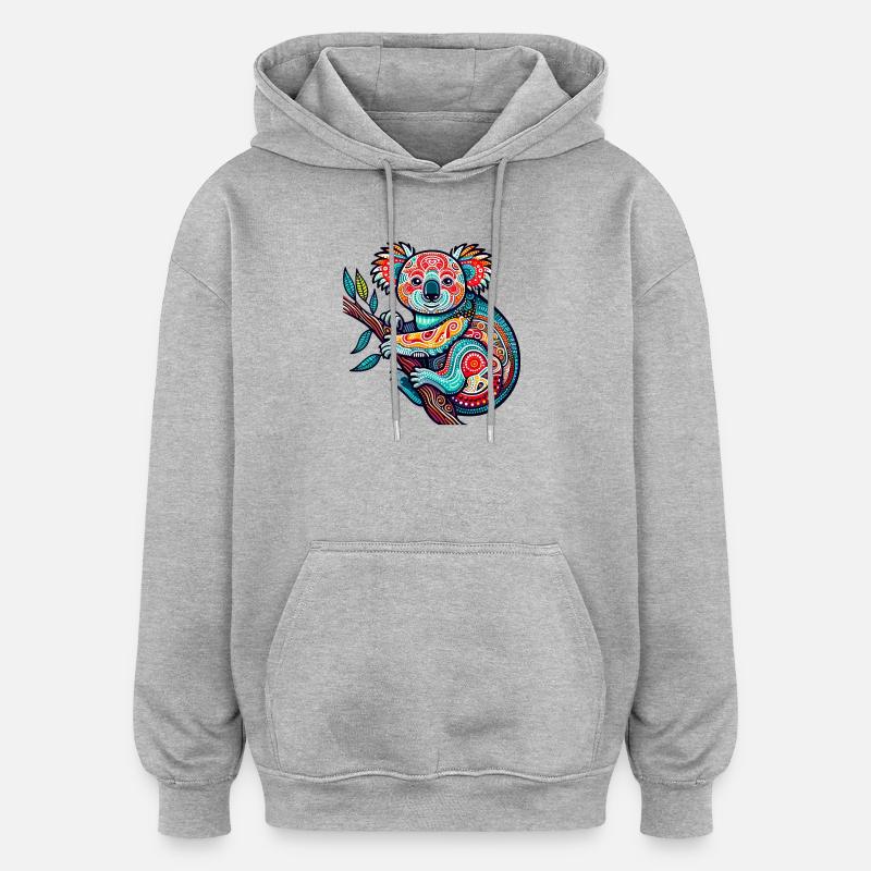 Koala - Sweat à capuche oversize unisexe - gris chiné