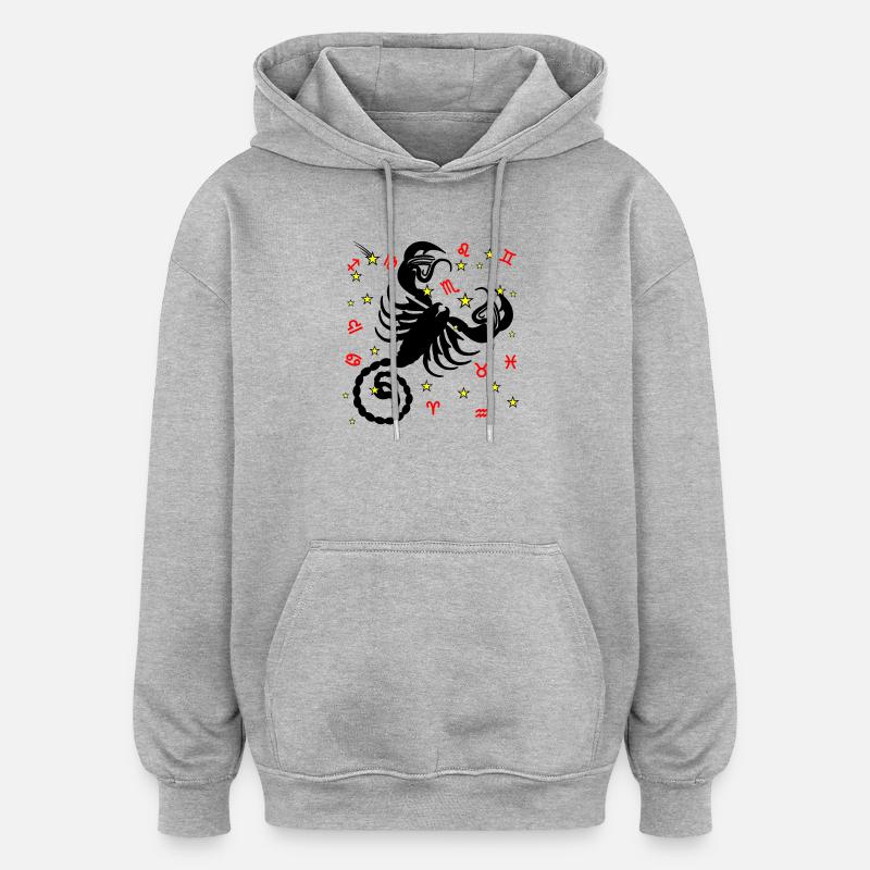 Sternzeichen Stern Logo Skorpion - Oversized Unisex Hoodie - Grau meliert