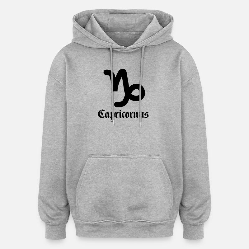 Capricorne Capricorne - Sweat à capuche oversize unisexe - gris chiné