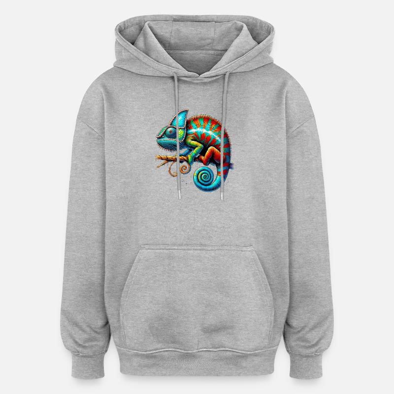 Chamäleon - Oversized Unisex Hoodie - Grau meliert