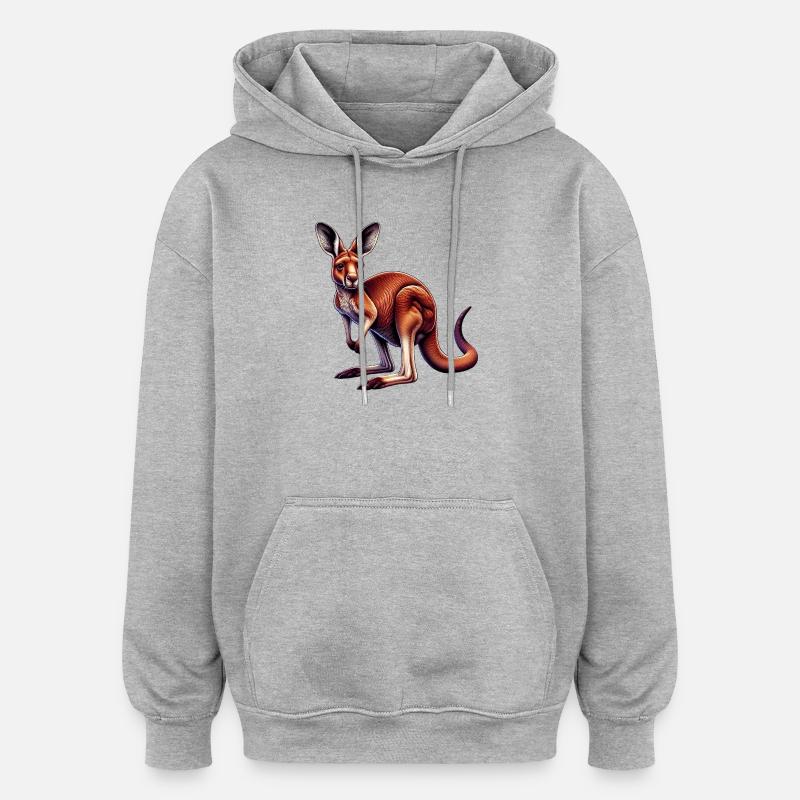 Kangourou - Sweat à capuche oversize unisexe - gris chiné