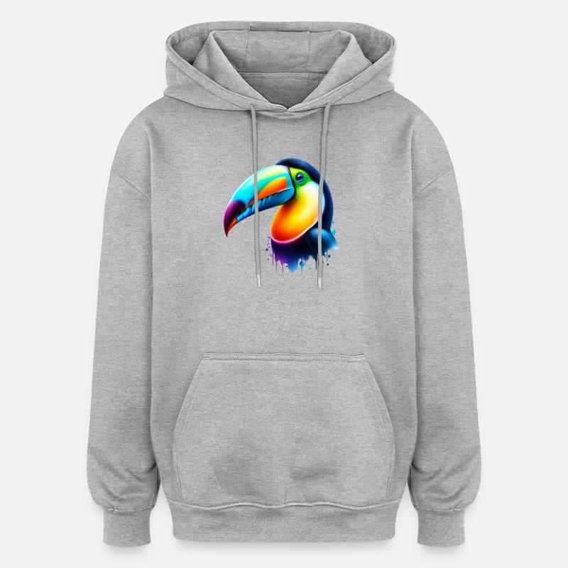 Toucan - Sweat à capuche oversize unisexe - gris chiné
