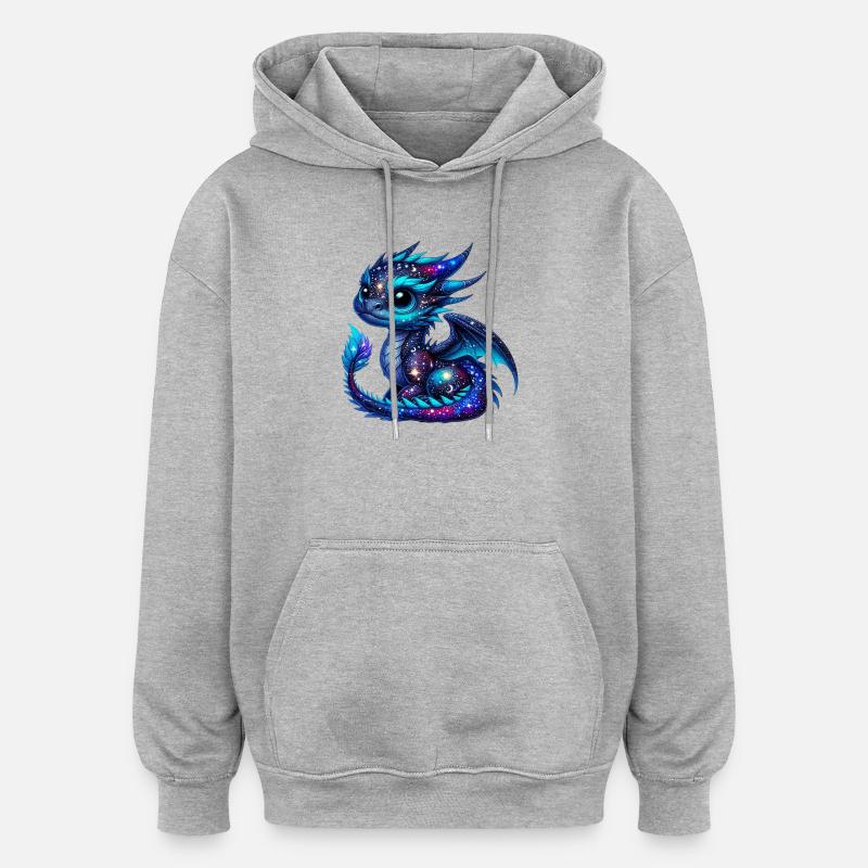 Dragon - Sweat à capuche oversize unisexe - gris chiné