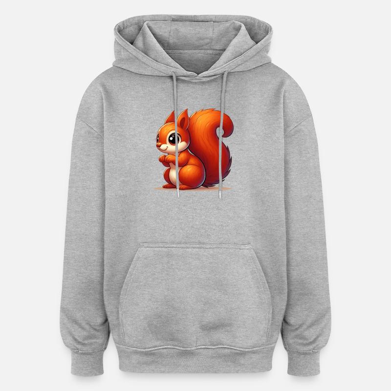 Eichhörnchen - Oversized Unisex Hoodie - Grau meliert
