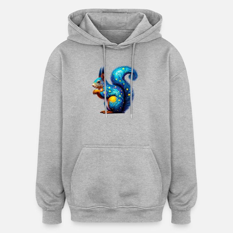 Eichhörnchen - Oversized Unisex Hoodie - Grau meliert