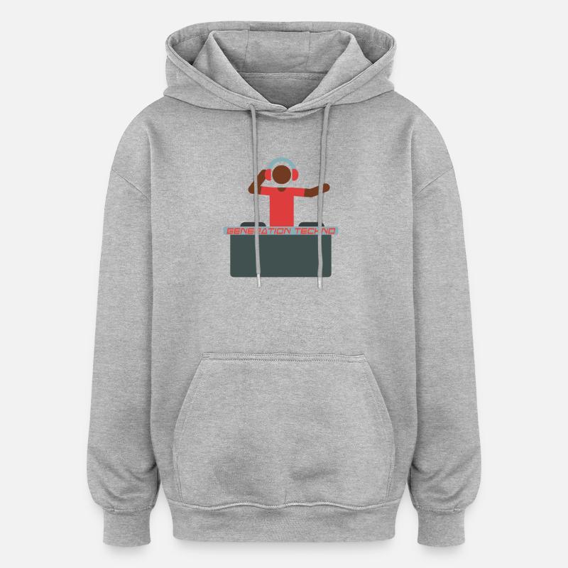 Generator Techno DJ Design - Oversized Unisex Hoodie - Grau meliert