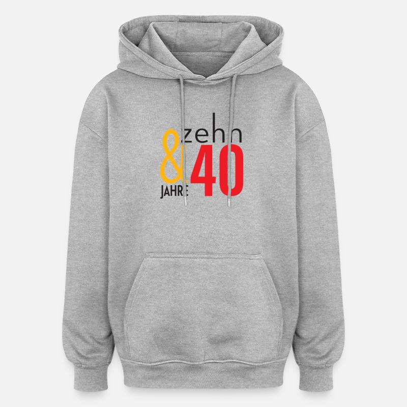 Pas 50 - quarante-dix ! - Sweat à capuche oversize unisexe - gris chiné