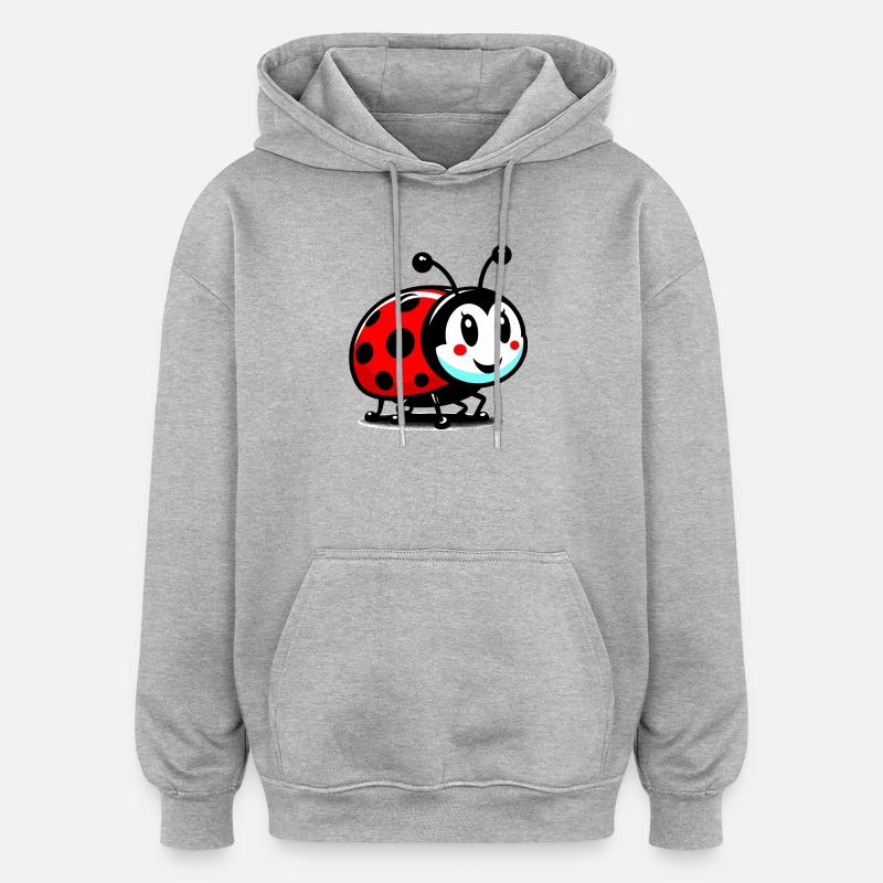 Marienkäfer - Oversized Unisex Hoodie - Grau meliert