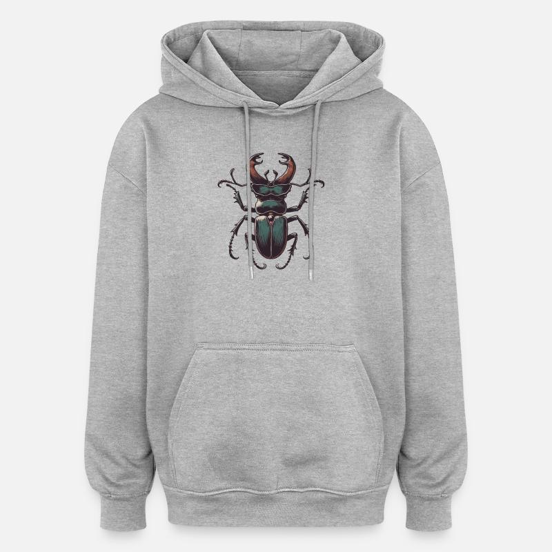 Cerf-volant - Sweat à capuche oversize unisexe - gris chiné