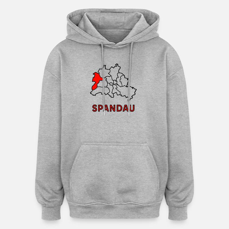 SPANDAU, un quartier de Berlin - Sweat à capuche oversize unisexe - gris chiné