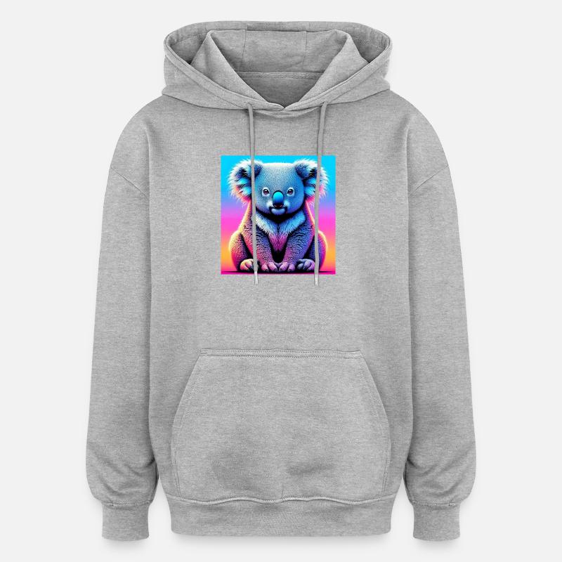 Koala - Sweat à capuche oversize unisexe - gris chiné