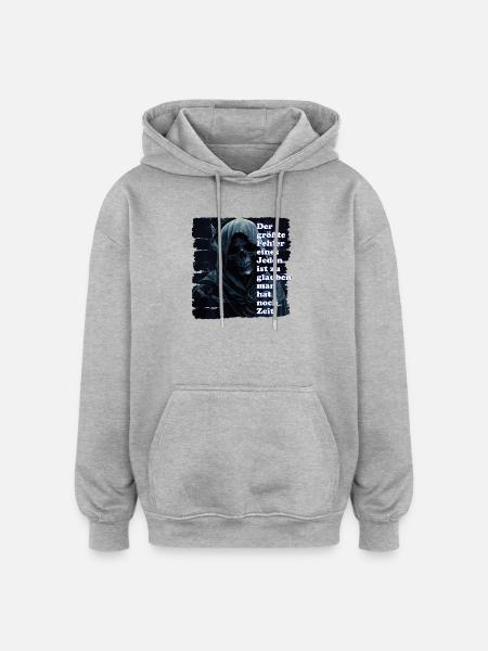 Mystical skull with quote - Oversized Unisex Hoodie - heather grey