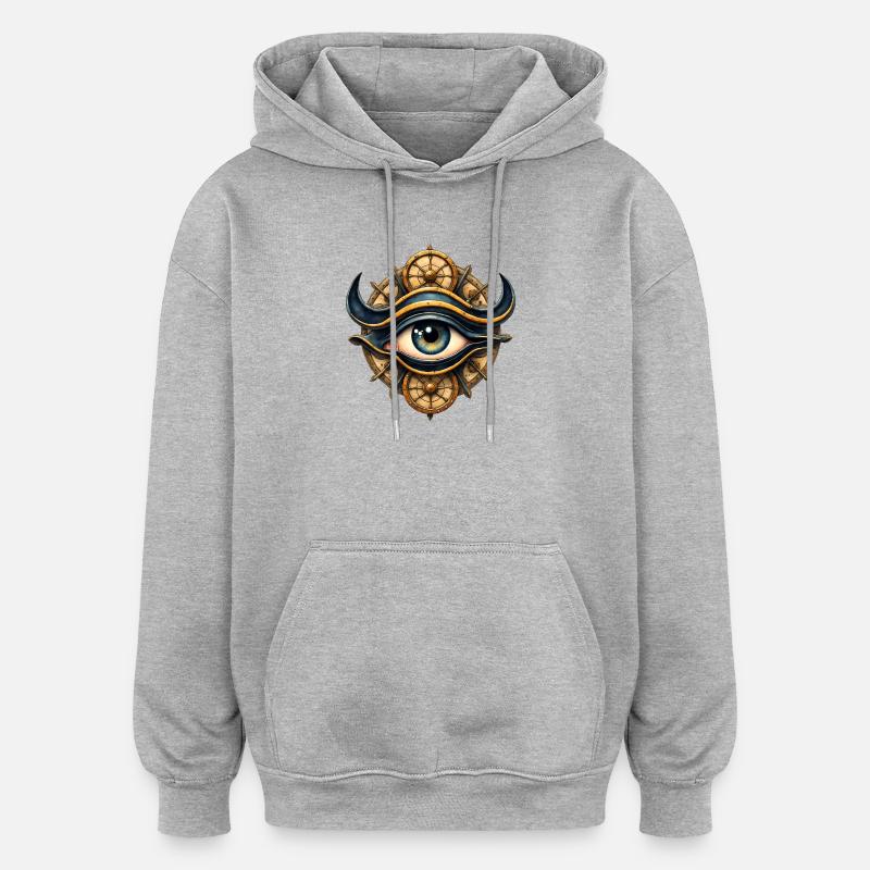Oeil de vapeur avec roues - Sweat à capuche oversize unisexe - gris chiné
