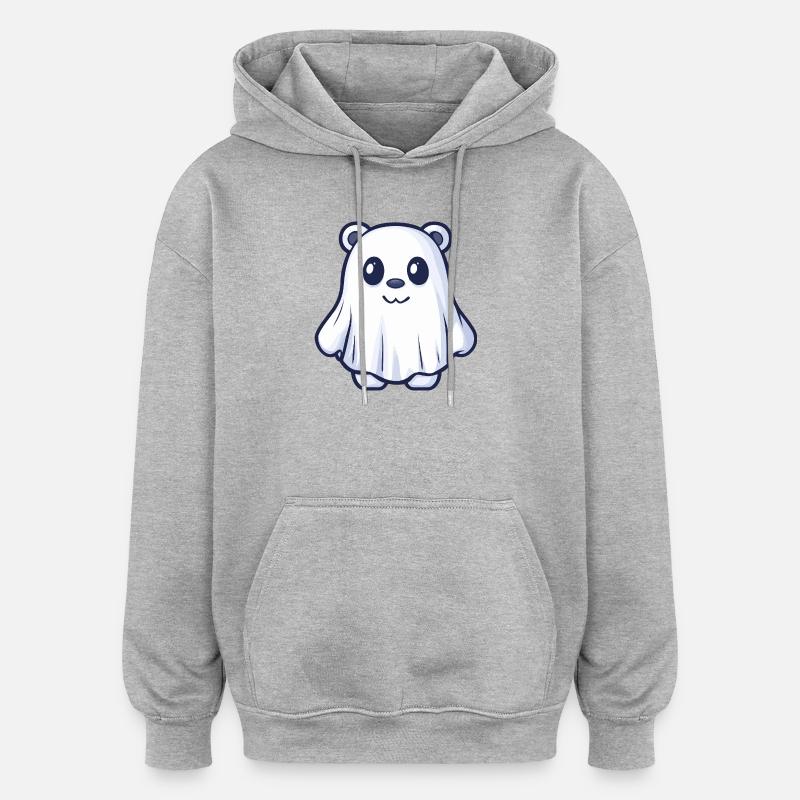 Bär Halloween Geist - Oversized Unisex Hoodie - Grau meliert