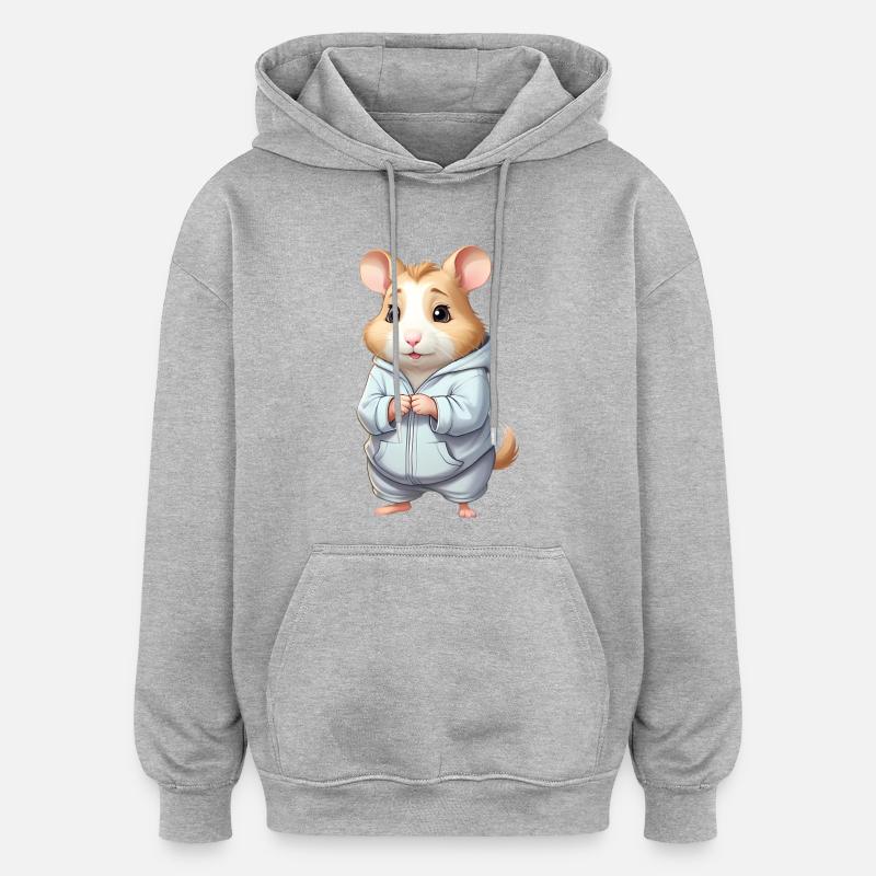 Cuddly Hero Hamster Pull à capuche - Sweat à capuche oversize unisexe - gris chiné