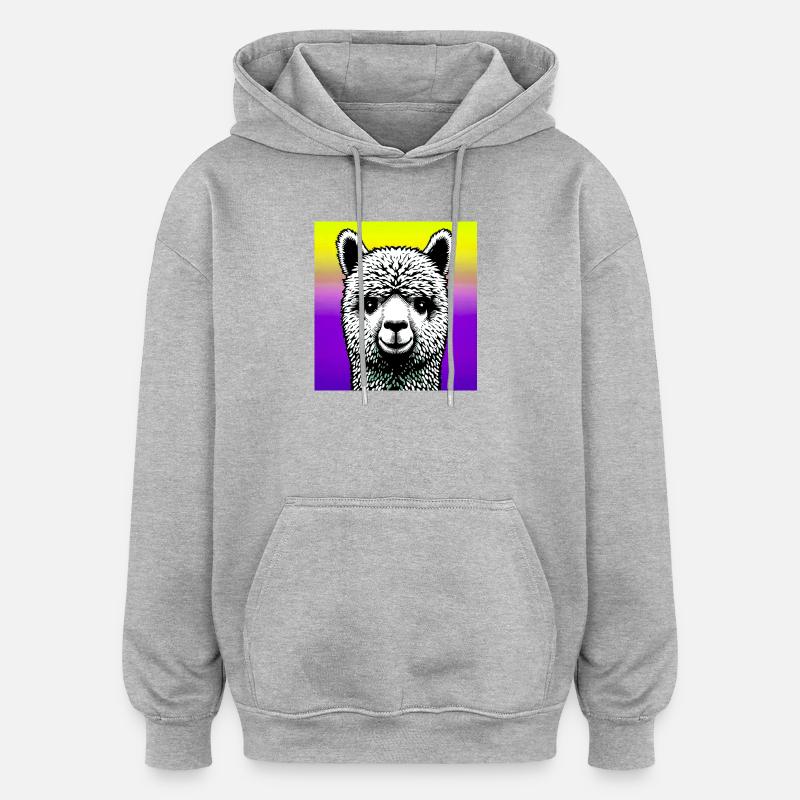 Alpaga - Sweat à capuche oversize unisexe - gris chiné