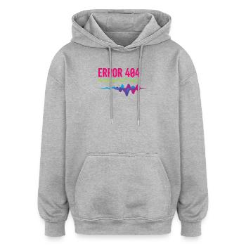 Erreur 404 Motivation non trouvée - Sweat à capuche oversize unisexe - gris chiné - Devant - Noah (186cm)