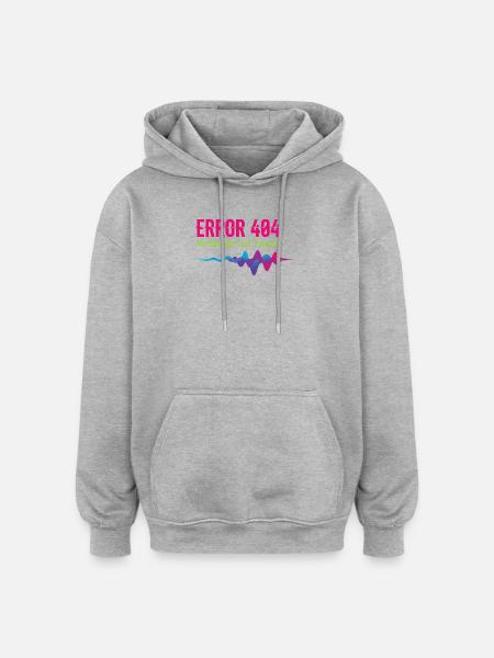 Error 404 Motivation Not Found - Oversized Unisex Hoodie - heather grey