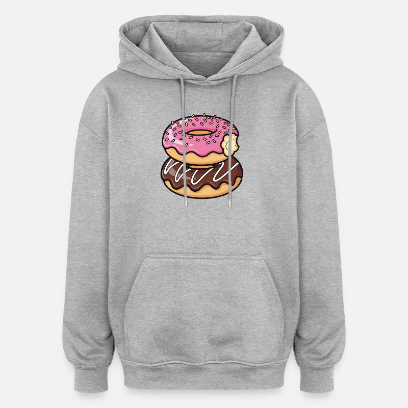 Sweet Stack Donuts Pop Art - Oversized Unisex Hoodie - heather grey
