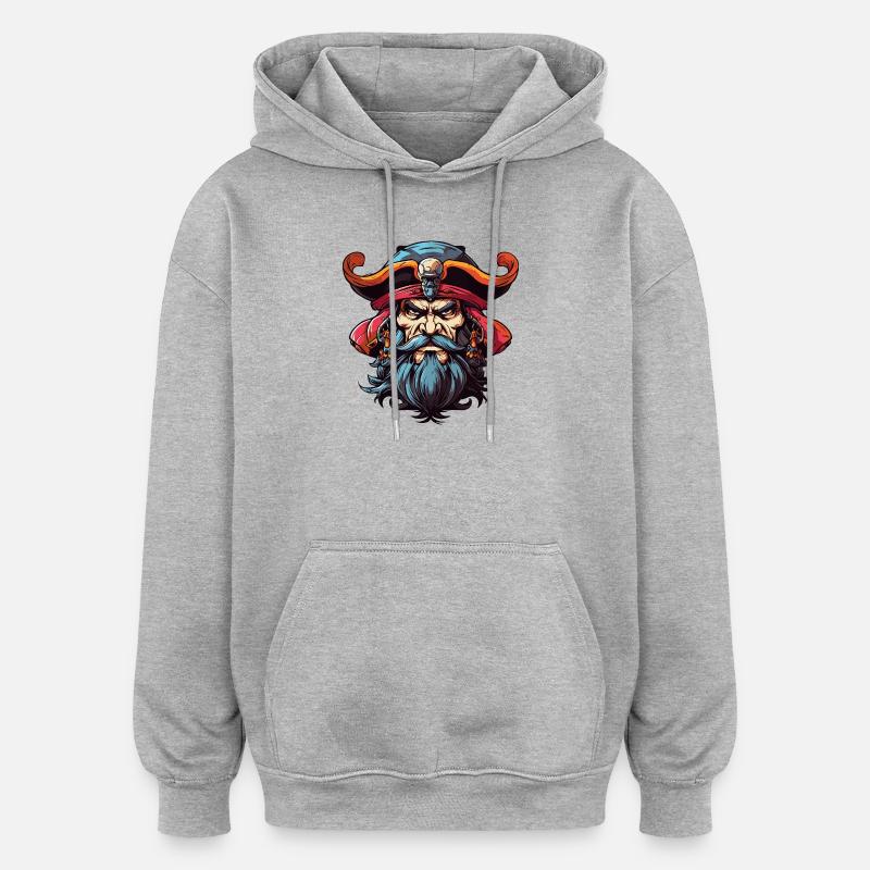 Pirate with Beard Comic - Oversized Unisex Hoodie - heather grey