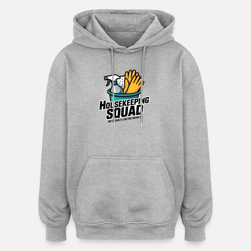 Lustiges Putzen Design - Oversized Unisex Hoodie - Grau meliert