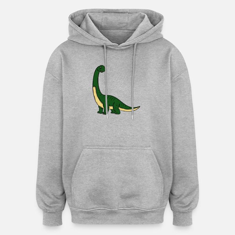 Dino - Sweat à capuche oversize unisexe - gris chiné