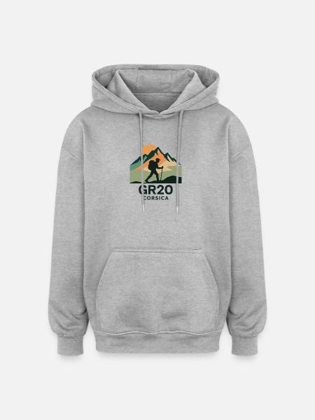 GR 20 KORSIKA - Oversized Unisex Hoodie - Grau meliert
