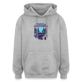 1980s Version Of 2026 - Oversized Unisex Hoodie - heather grey - Front - Noah (186cm)