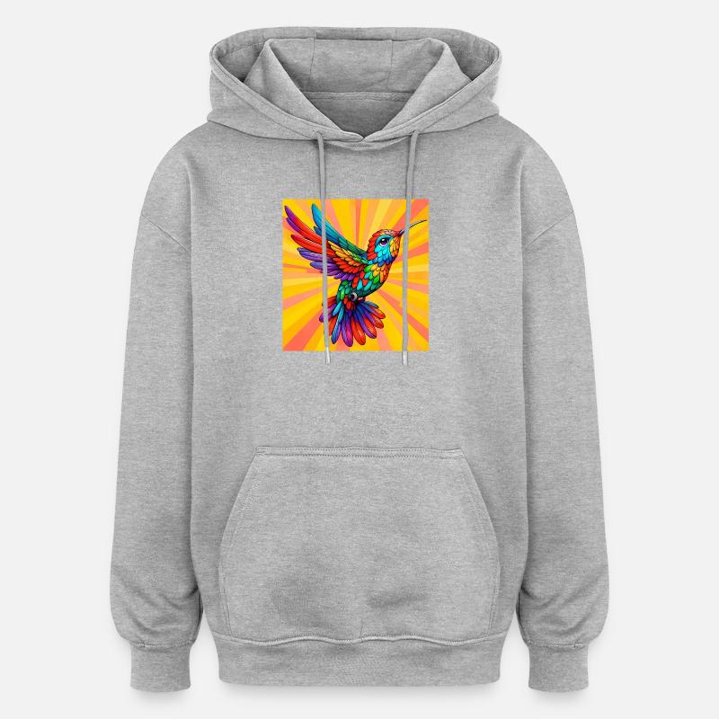colibri - Sweat à capuche oversize unisexe - gris chiné