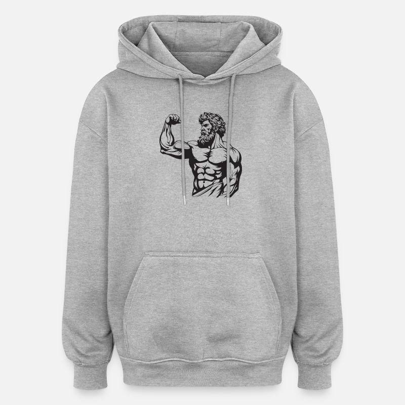 Spartiate grec - Sweat à capuche oversize unisexe - gris chiné