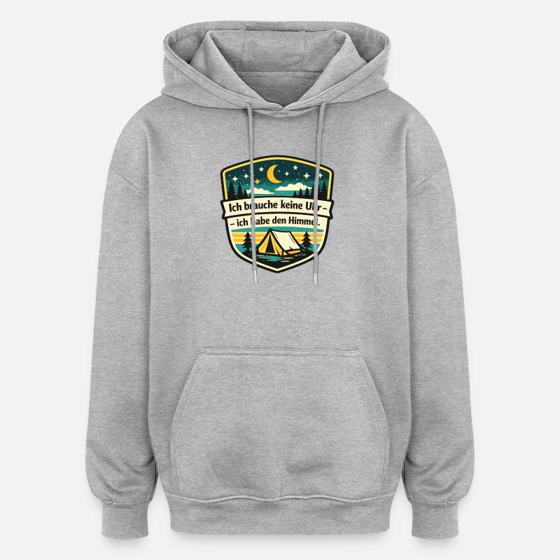 Campeur - Sweat à capuche oversize unisexe - gris chiné