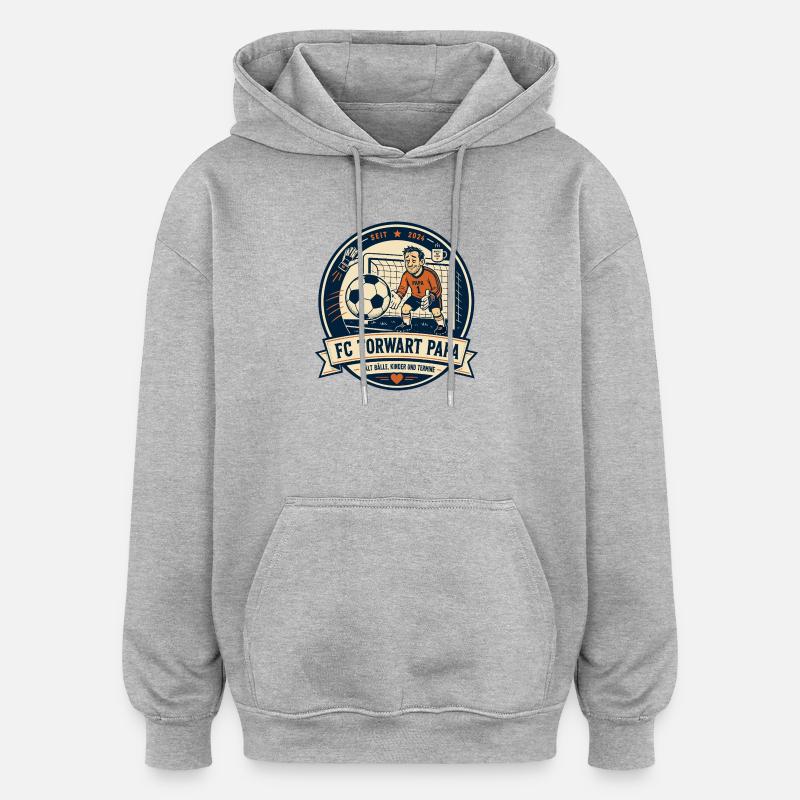 FC Torwart Papa - Oversized Unisex Hoodie - Grau meliert