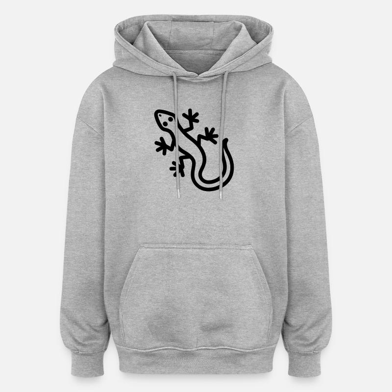 lizard - Oversized Unisex Hoodie - heather grey