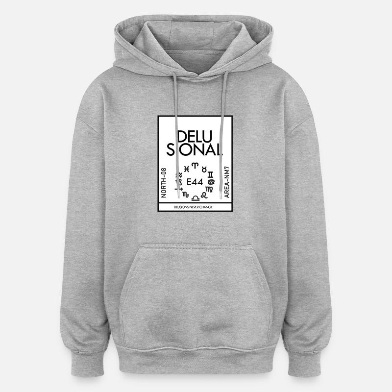 DELUSIONAL - Sweat à capuche oversize unisexe - gris chiné