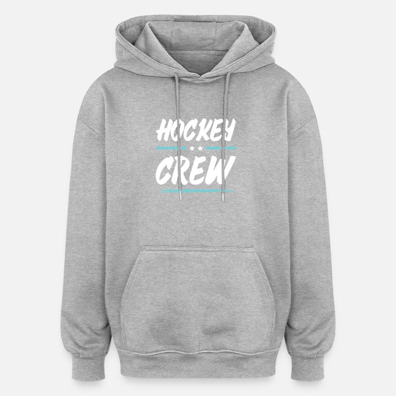 Équipe de hockey - Sweat à capuche oversize unisexe - gris chiné