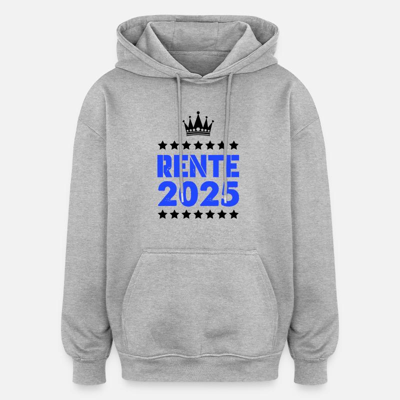 Rente 2025 - Sweat à capuche oversize unisexe - gris chiné